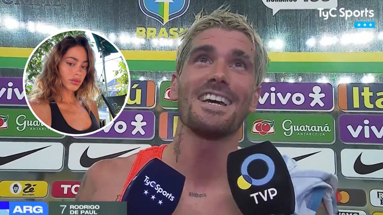 Rodrigo de Paul lanzó una misteriosa dedicatoria al final del partido. ¿Le hablaba a Tini?