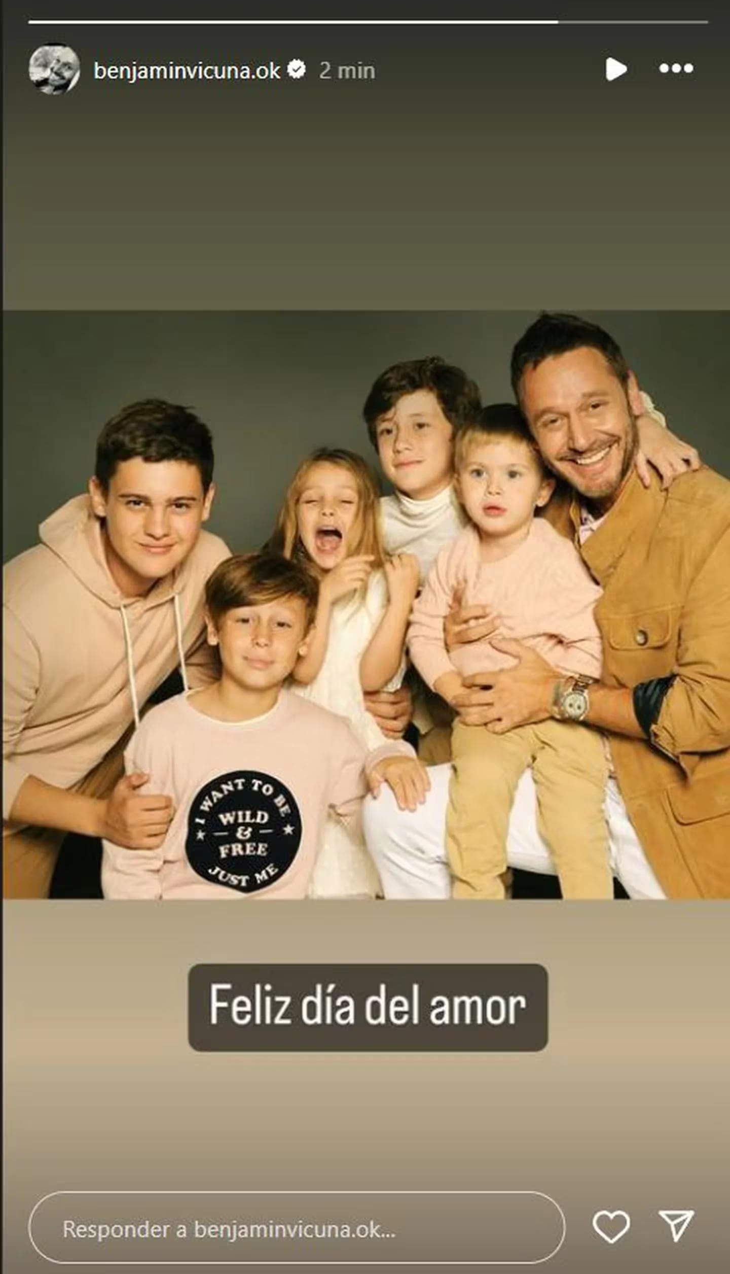 Benjamín Vicuña le dedicó San Valentín a sus hijos