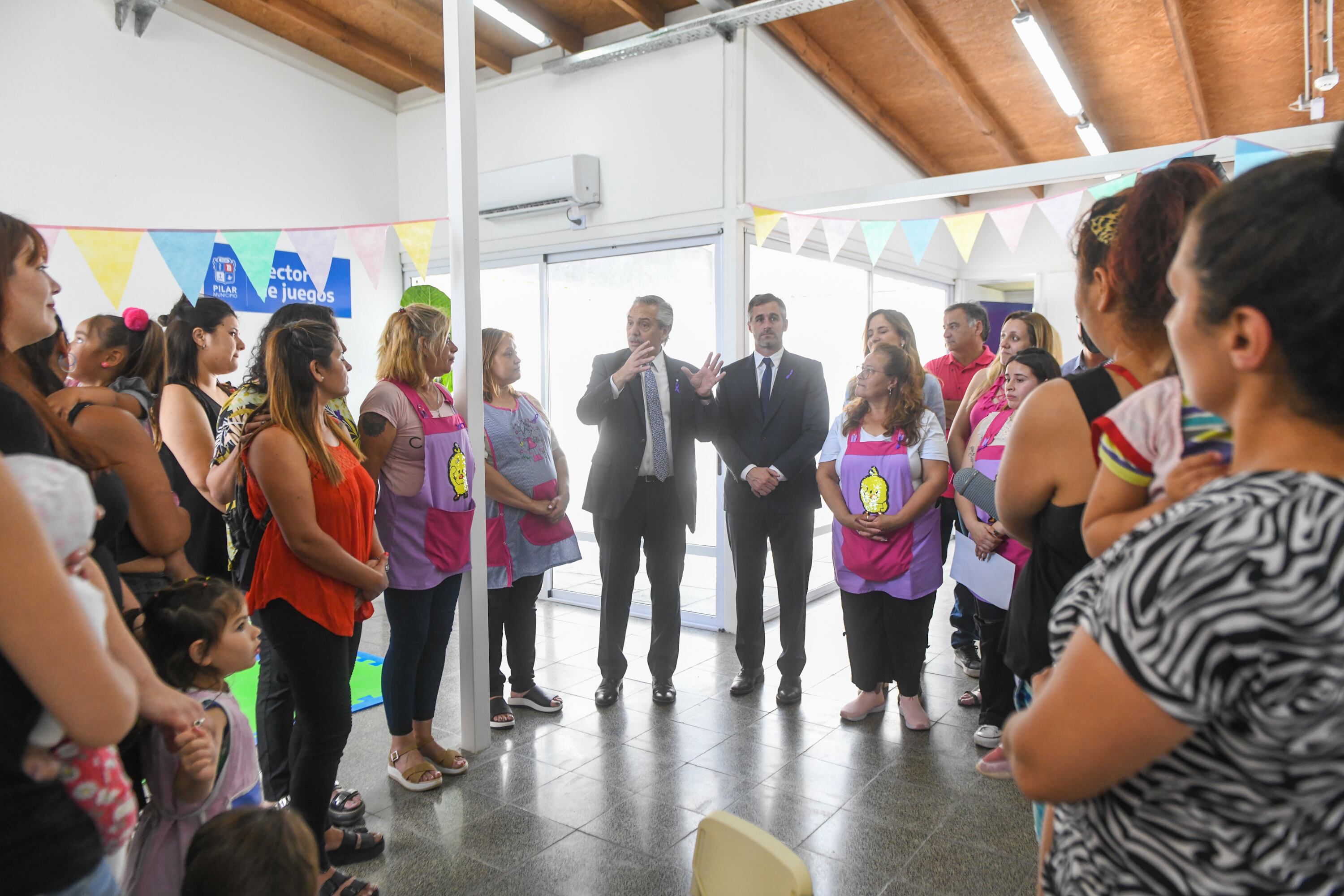 Alberto Fernández en la inauguración del Centro de Desarrollo Infantil (CDI) Juana Azurduy. Foto: Twitter/@alferdez