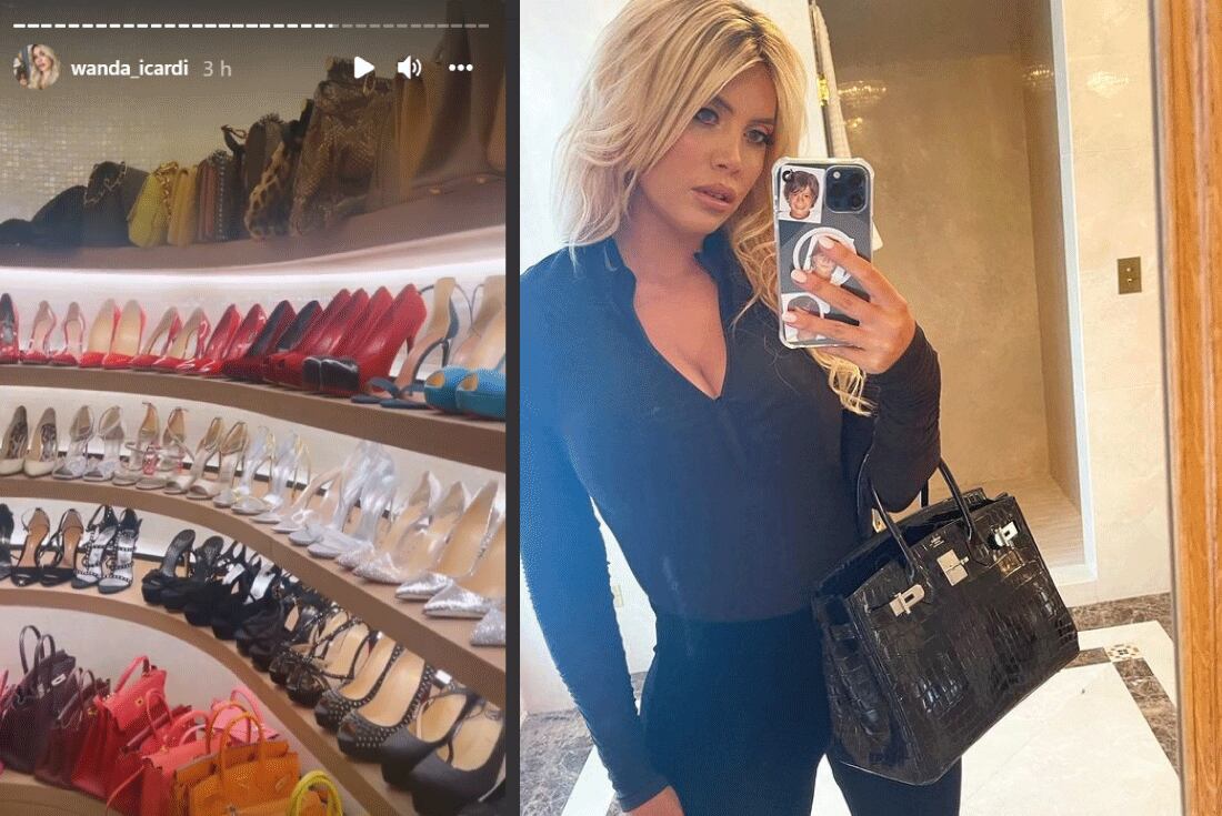 Wanda y su colección de zapatos y carteras. (Instagram Wanda Nara)