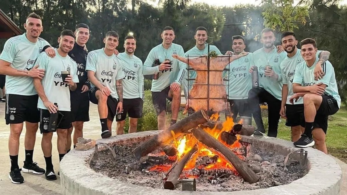 Asado en el predio Lionel Messi