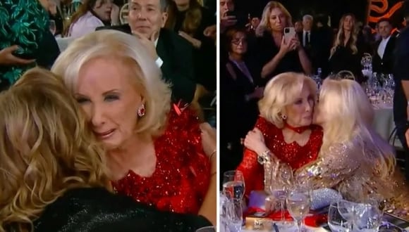 Susana Giménez consoló a Mirtha Legrand al verla llorar por la pérdida de sus hermanos en los Martín Fierro