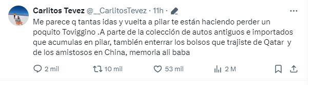 Carlos Tevez le respondió al tesorero de la AFA