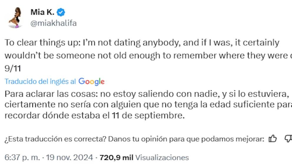 Mia Khalifa negó el romance con Julián Álvarez