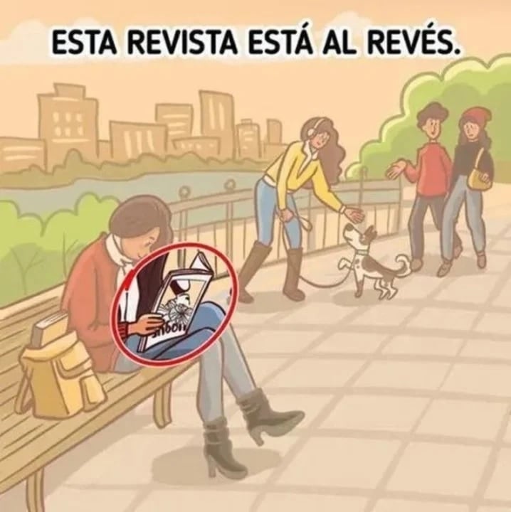 El error de la imagen estaba en la revista que está al revés.