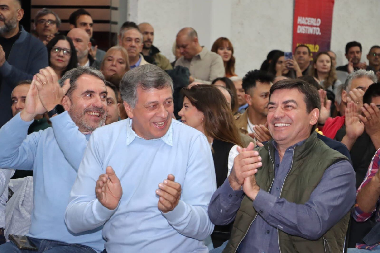 De Marchi, Orozco y Difonso en un acto en Guaymallén. Foto: Gentileza