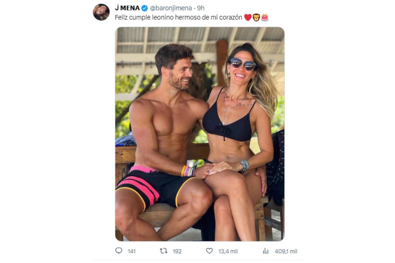 Posteo de Jimena Barón a su novio