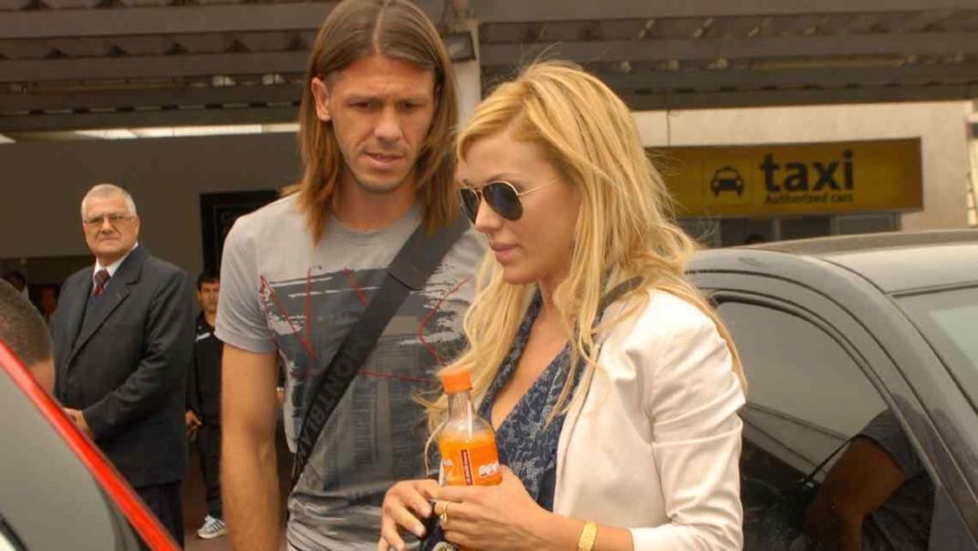 Martín Demichelis y su esposa, la modelo Evangelina Anderson (Foto: La Voz / Archivo).