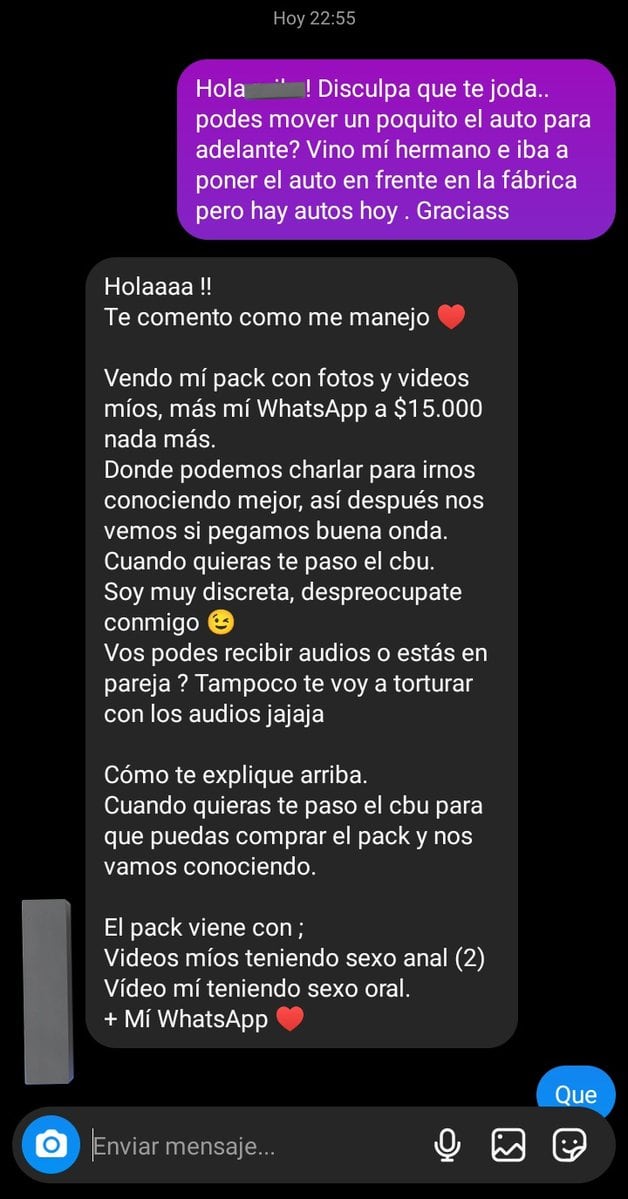 El chat que se volvió viral. Captura: X / @frangiffo