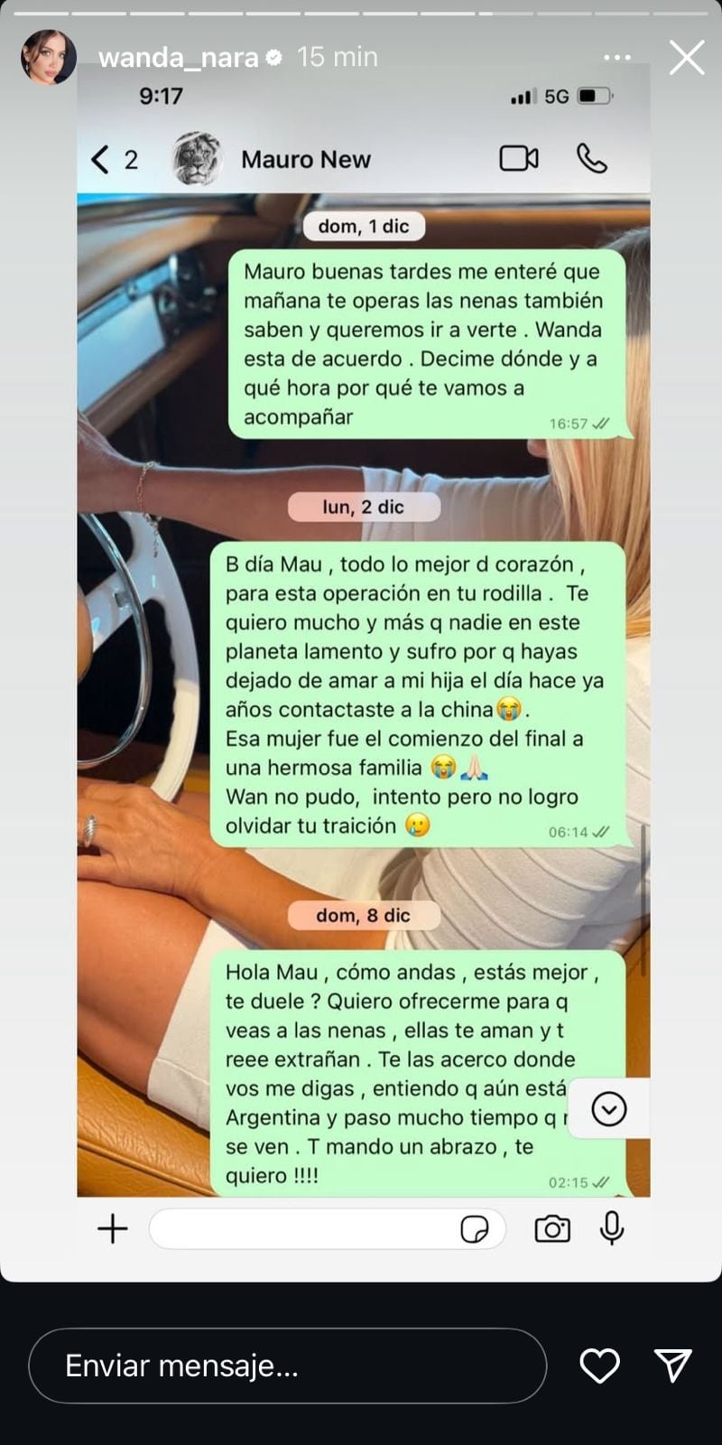 Wanda Nara volvió a la carga y expuso filosos chats de su madre para Mauro Icardi.