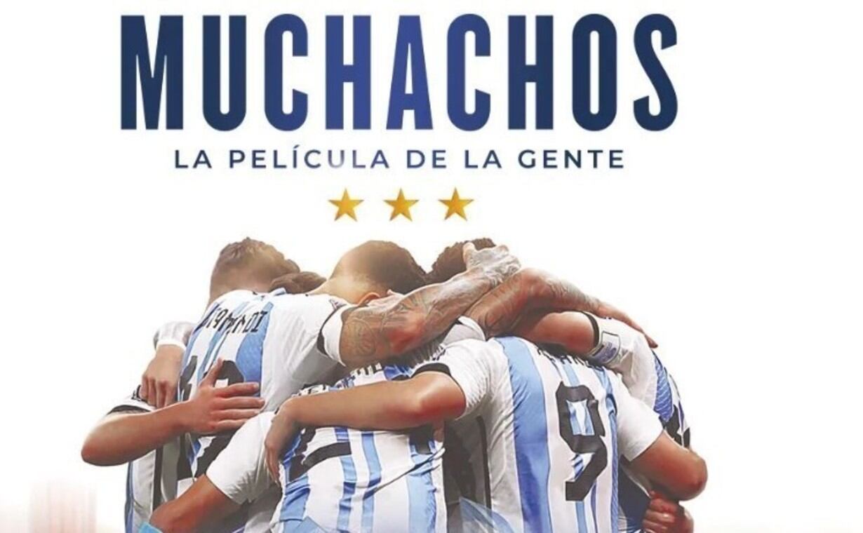 Portada de "Muchachos, la película de la gente", con lo que se vivió en Qatar 2022. (Gentileza)