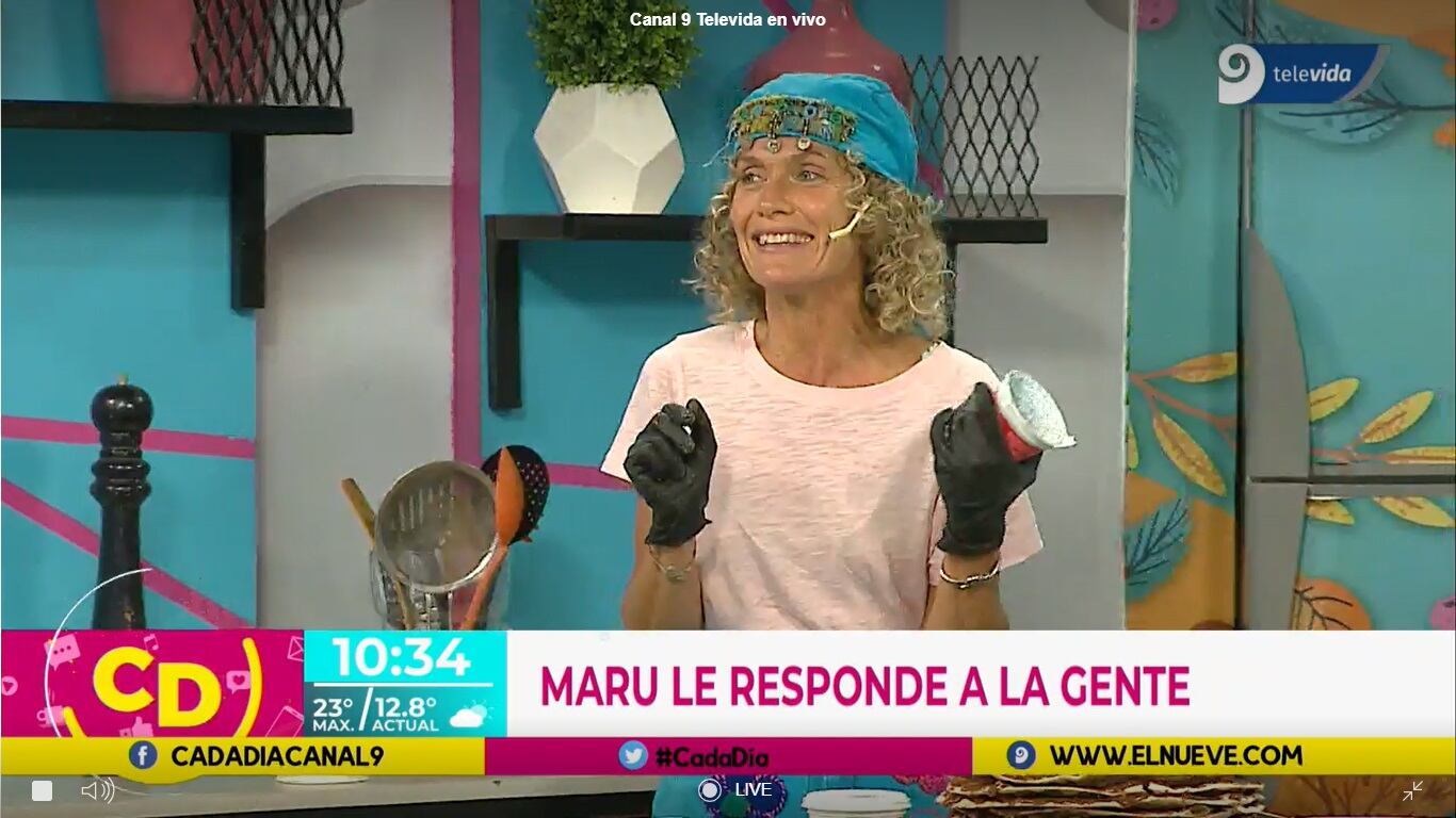 Maru Botana cocinó en vivo en la tele mendocina