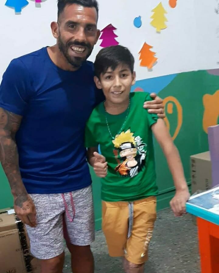 Joaquín Nahuel junto a Carlos Tévez. (Foto: Instagram)