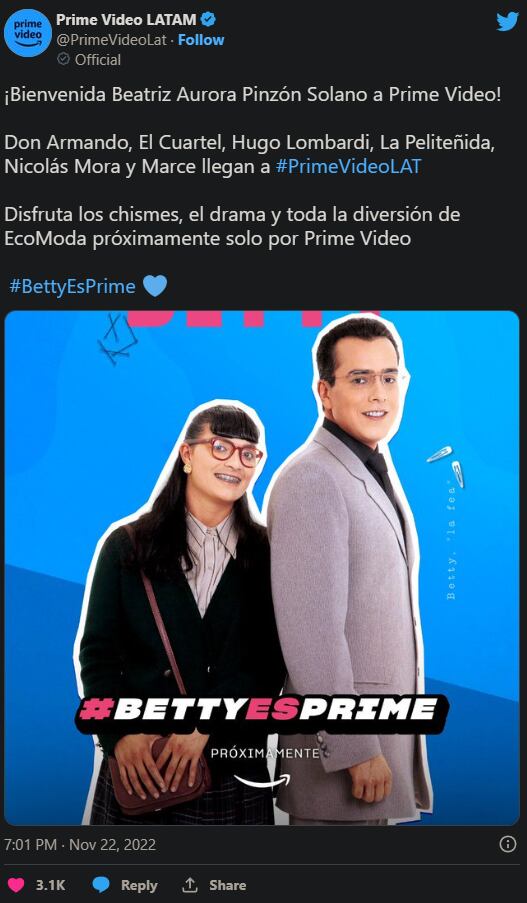 Amazon Prime anunció que estrenará “Betty la fea”. Foto: Web