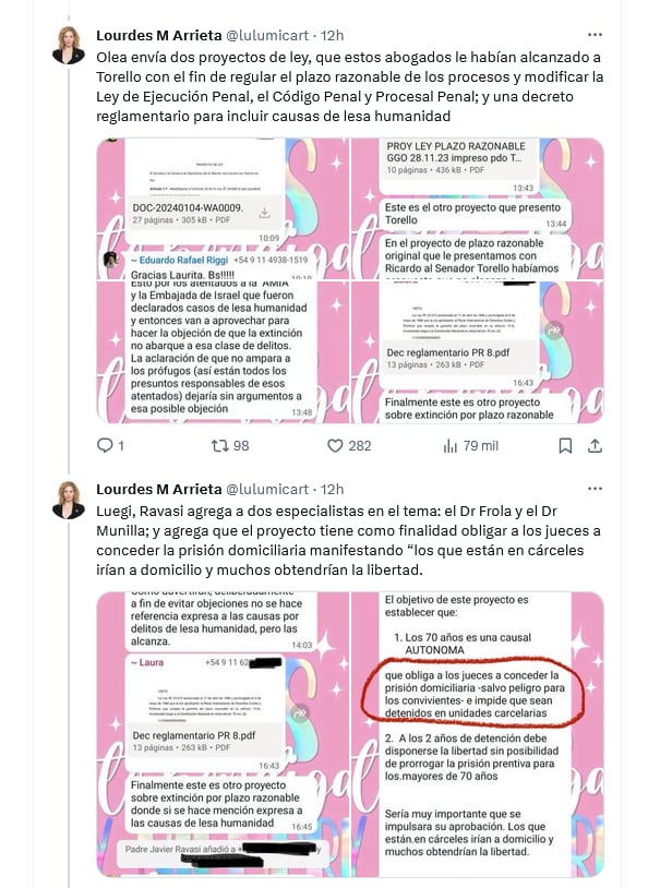 La diputada mendocina de LLA divulgó chats en los que se revelan conversaciones partidarias sobre la visita a genocidas. X