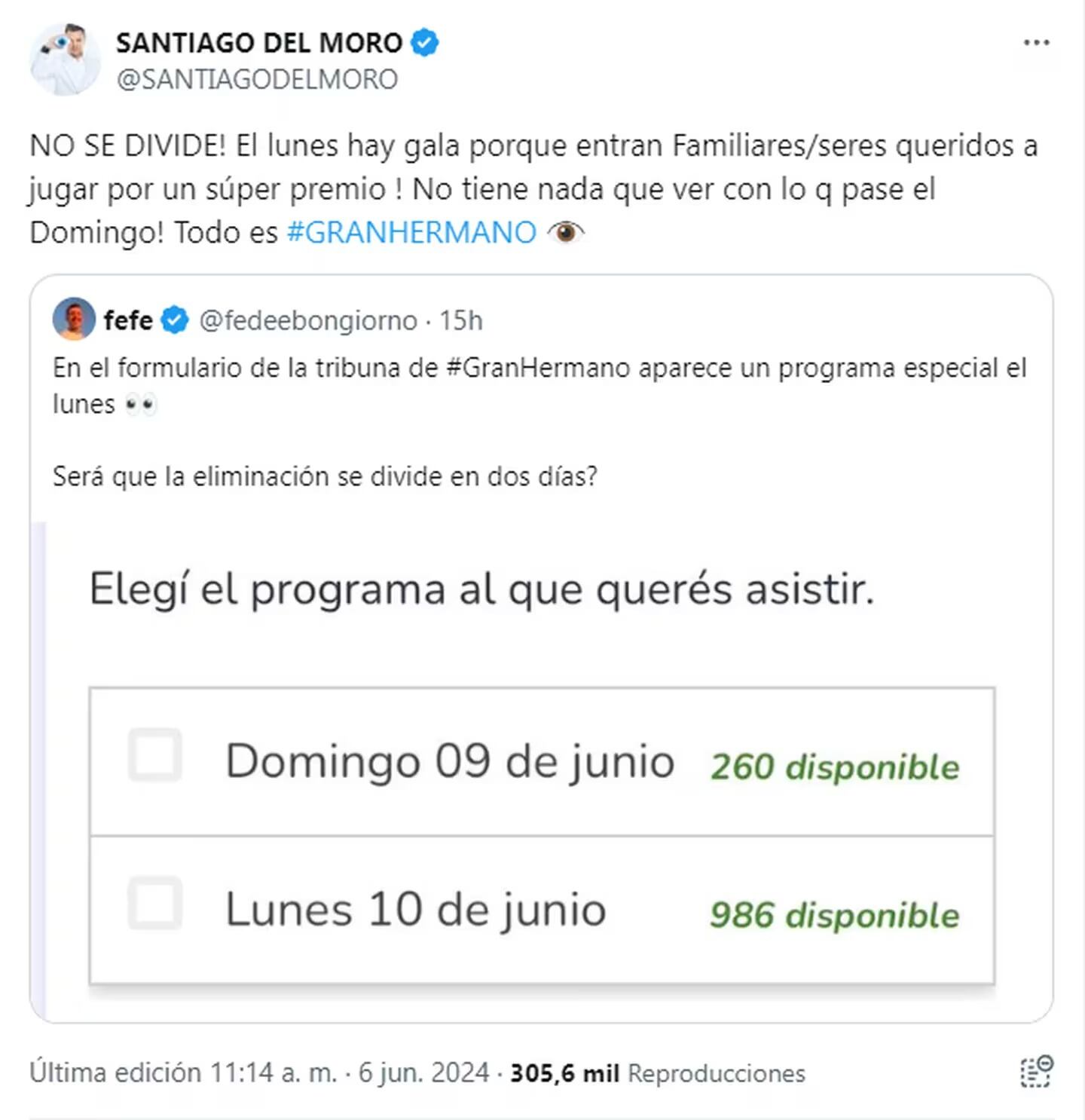 Este lunes todos los concursantes recibirán visitas, menos Furia.