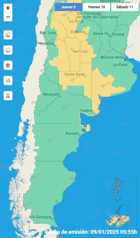 Alerta amarilla por tormentas en Mendoza.