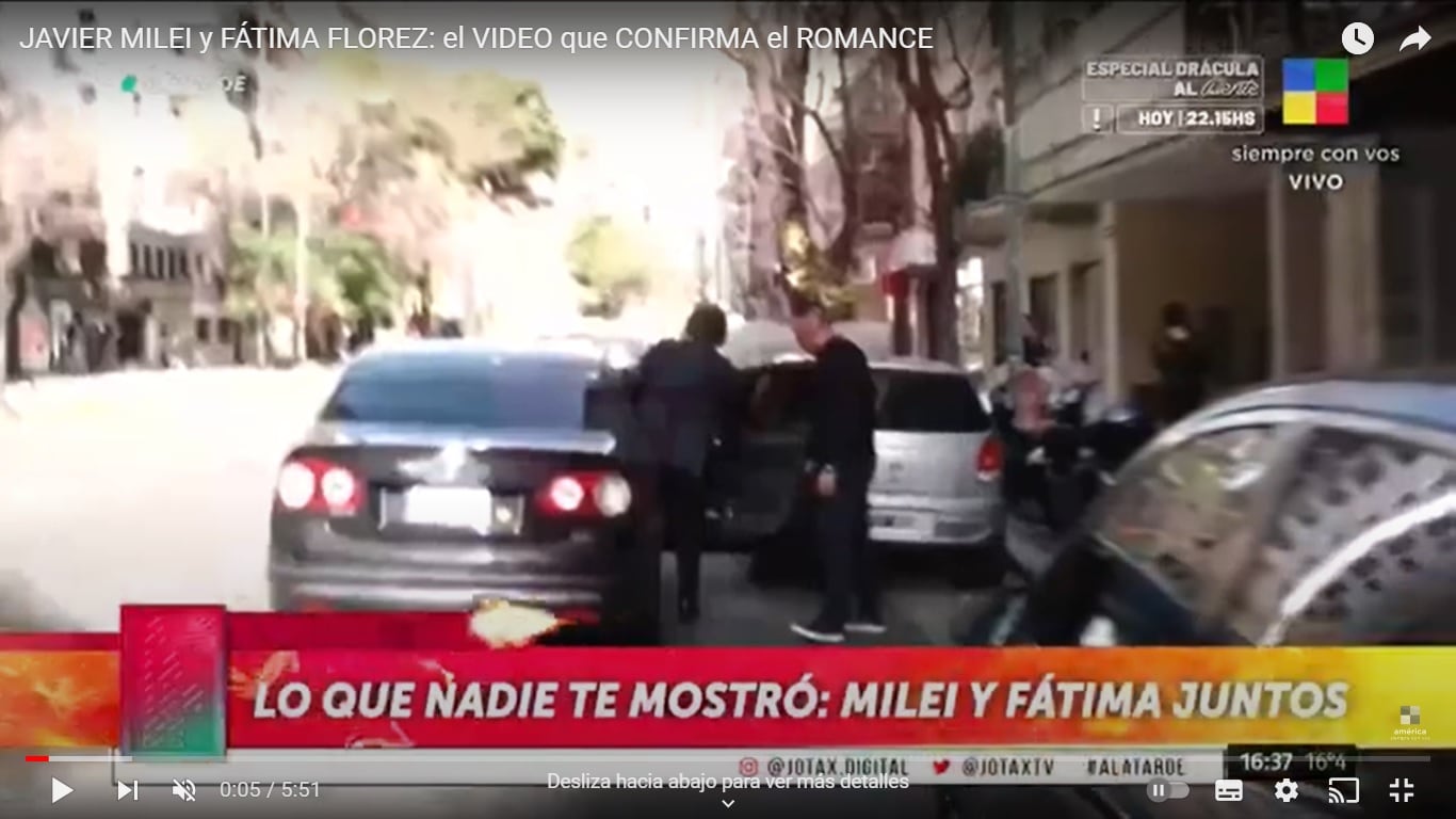 Milei fue captado saliendo de la casa de Fátima Florez.