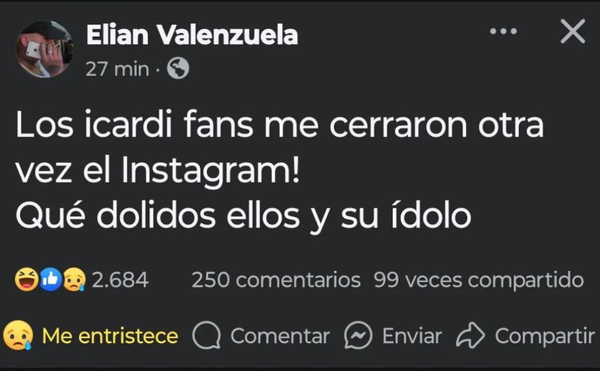 Los fans de Mauro Icardi le cerraron el Instagram a L-Gante y él se vengó.