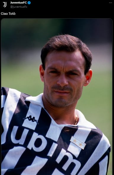 El mensaje de despedida de la Juventus a Schillaci