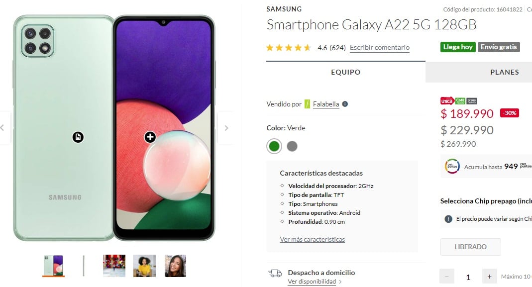 Samsung A22 (Falabella)