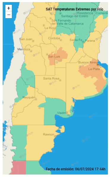 Alerta por temperaturas extremas -SMN