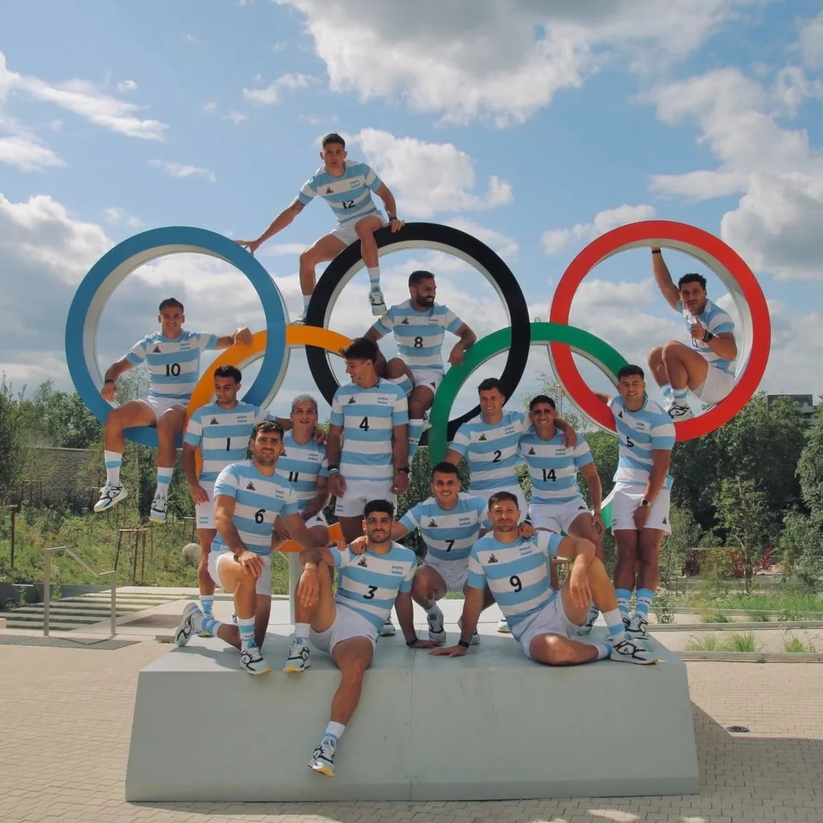 Isgró junto a Los Pumas 7s