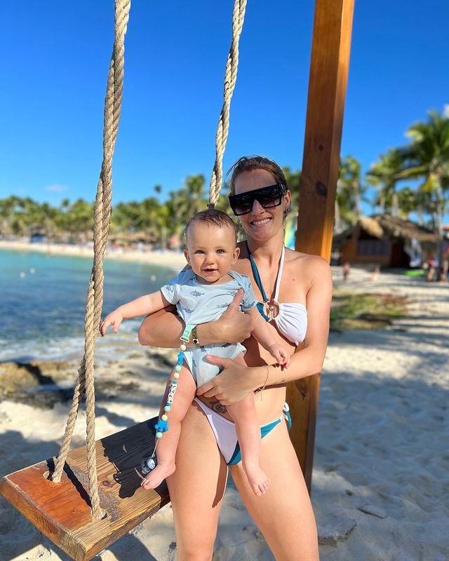 Mica Viciconte y su hijo Luca, República Dominicana. (Instagram Mica Viciconte)