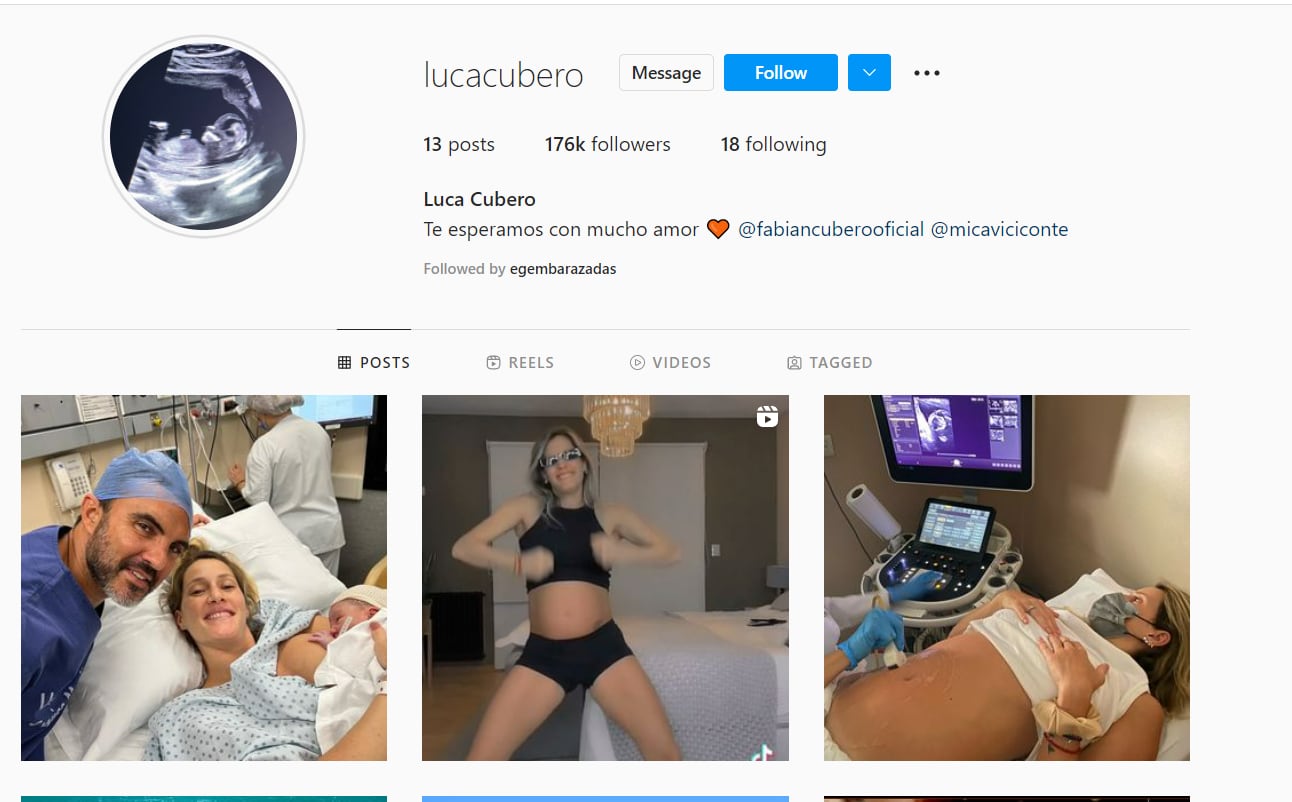 Cuenta de Instagram de Luca Cubero