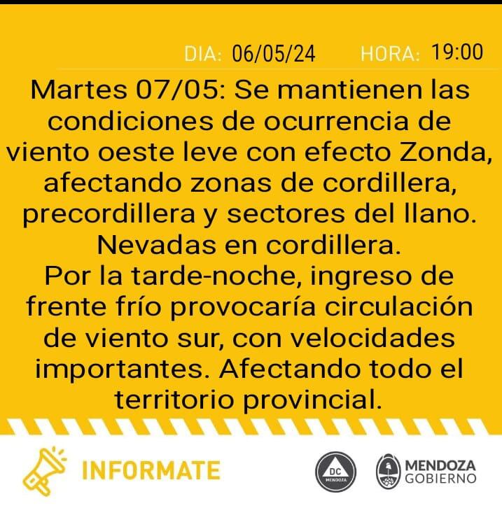 Alerta amarilla del SMN