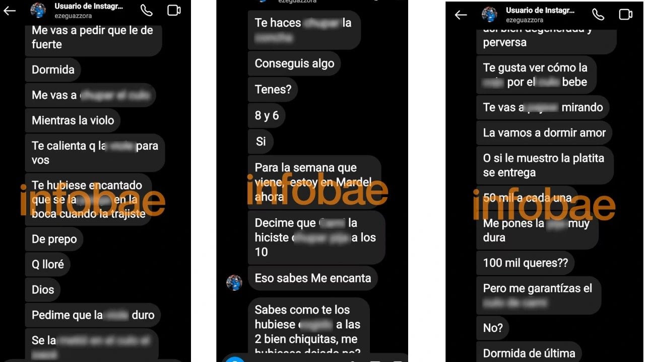 Los aberrantes chats por los que pidieron la detención del periodista K Ezequiel Guazzora. Foto Infobae