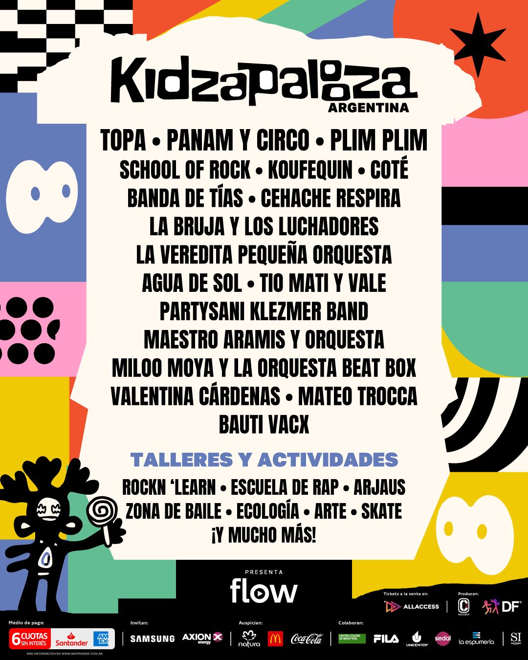 La grilla del Kidzapalooza.