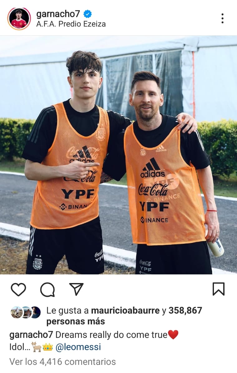 El juvenil ya había estado con Lionel Messi en la Selección Argentina.