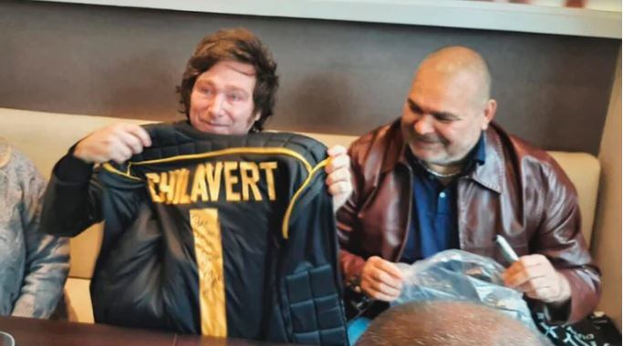 Javier Milei y José Luis Chilavert, en un encuentro en 2021