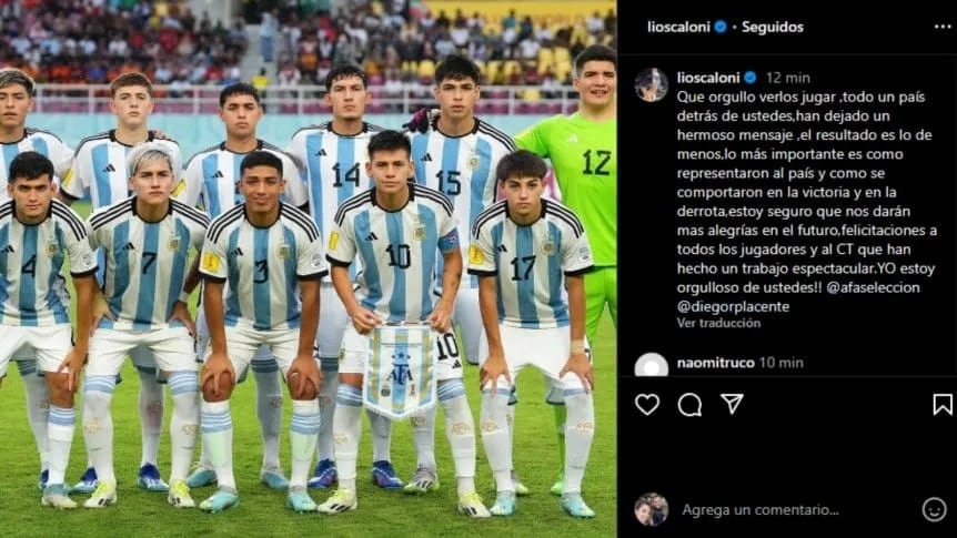 Lionel Scaloni y su mensaje de apoyo a la Selección Sub 17. / Gentileza.