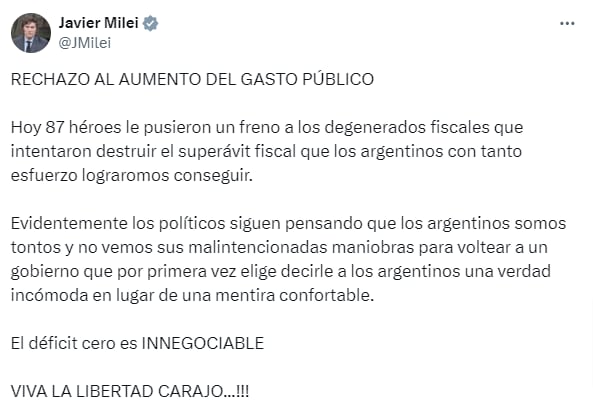 El Presidente le agradeció a los diputados que apoyaron el veto a la reforma jubilatoria.