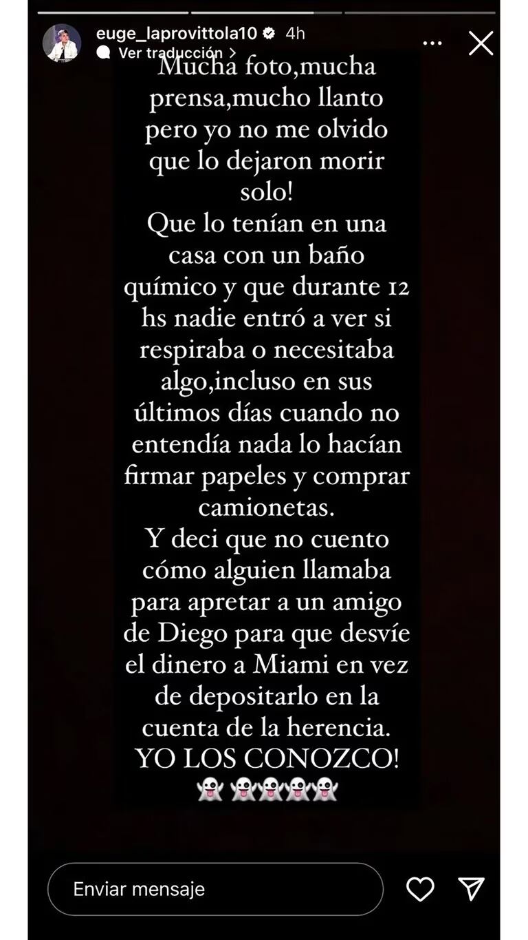 La supuesta hija de Diego Maradona fue muy critica con los hijos de El Diez.