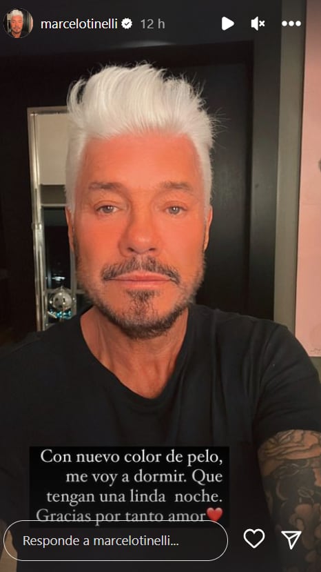 El nuevo look de Tinelli. Gentileza: Instagram