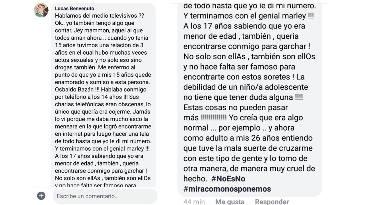 Los comentarios de Lucas Benvenuto desató la polémica en las redes. Foto: Twitter/@IaraPainemilla9