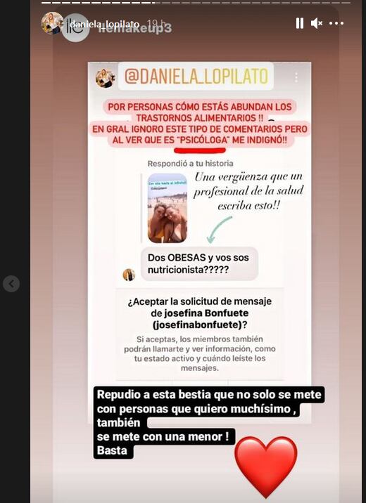 Respuesta de seguidores de Daniela Lopilato