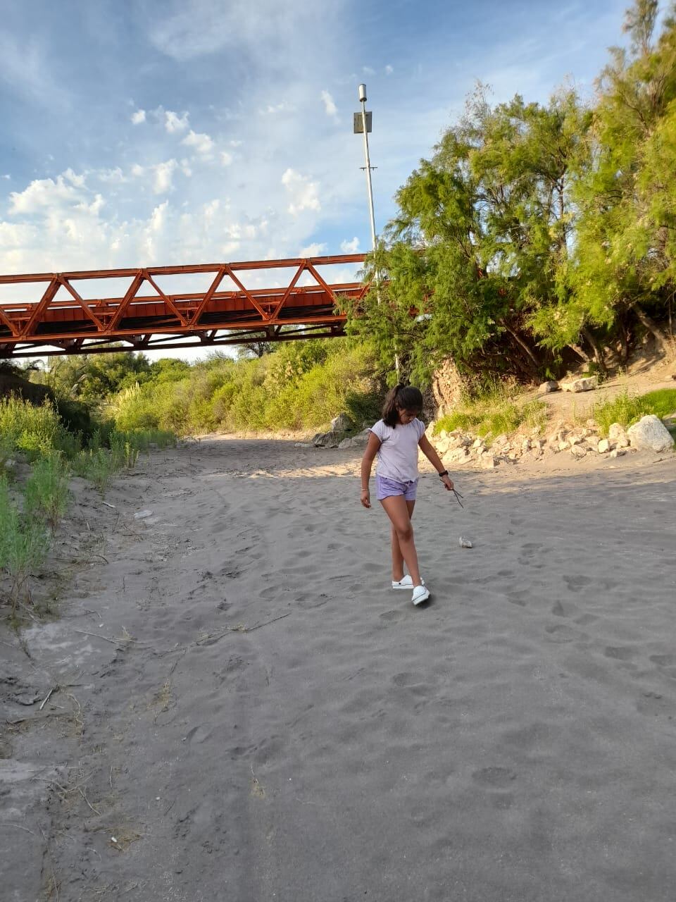 El límite entre Mendoza y La Pampa en enero sobre la traza del río Atuel, donde se deberá llegar a un caudal del 3,2 m3. Gentileza