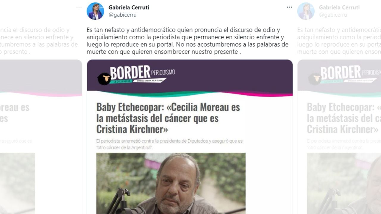 La respuesta de Gabriela Cerruti.