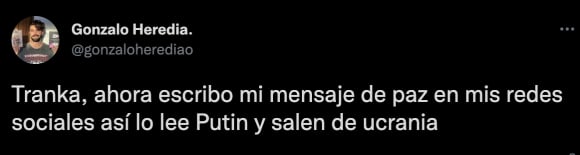 El mensaje irónico del actor en relación a la guerra Ucrania-Rusia