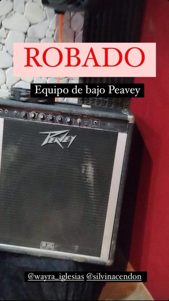 Los instrumentos robados a La Renga. (Captura)