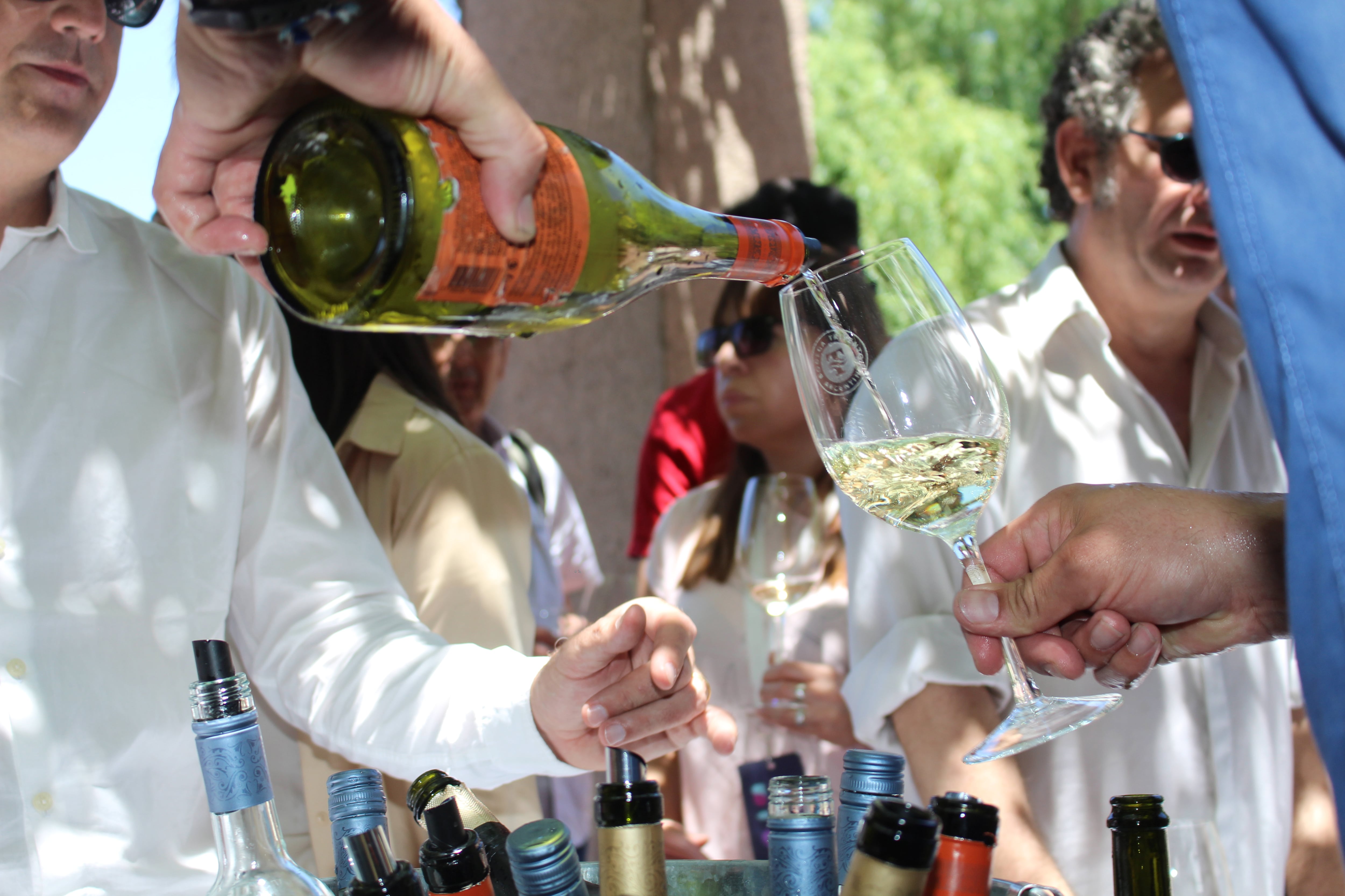 Un buen Chardonnay de Trivento sirvió para combatir el calor.