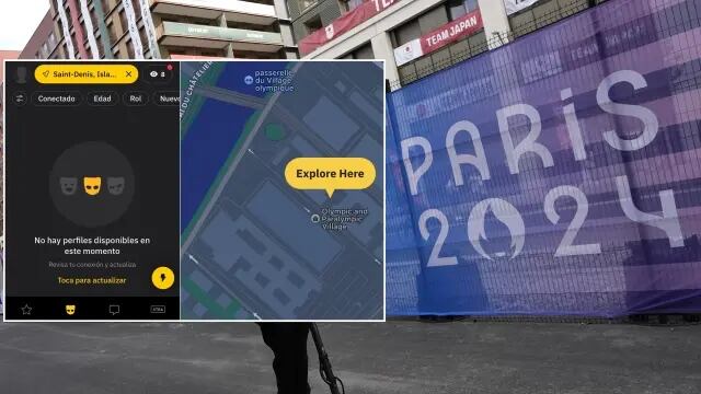 La interfaz de Grindr cerca de la Villa Olímpica.