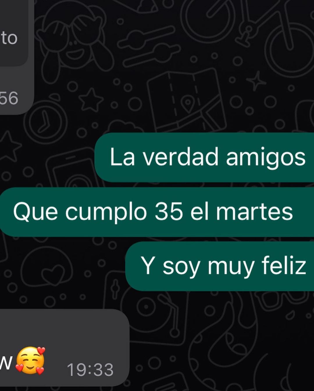 Jimena cumple 35 y está feliz