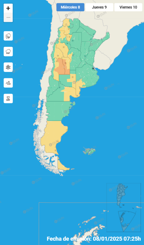 Alerta naranja y amarilla por tormentas con granizo en Mendoza.