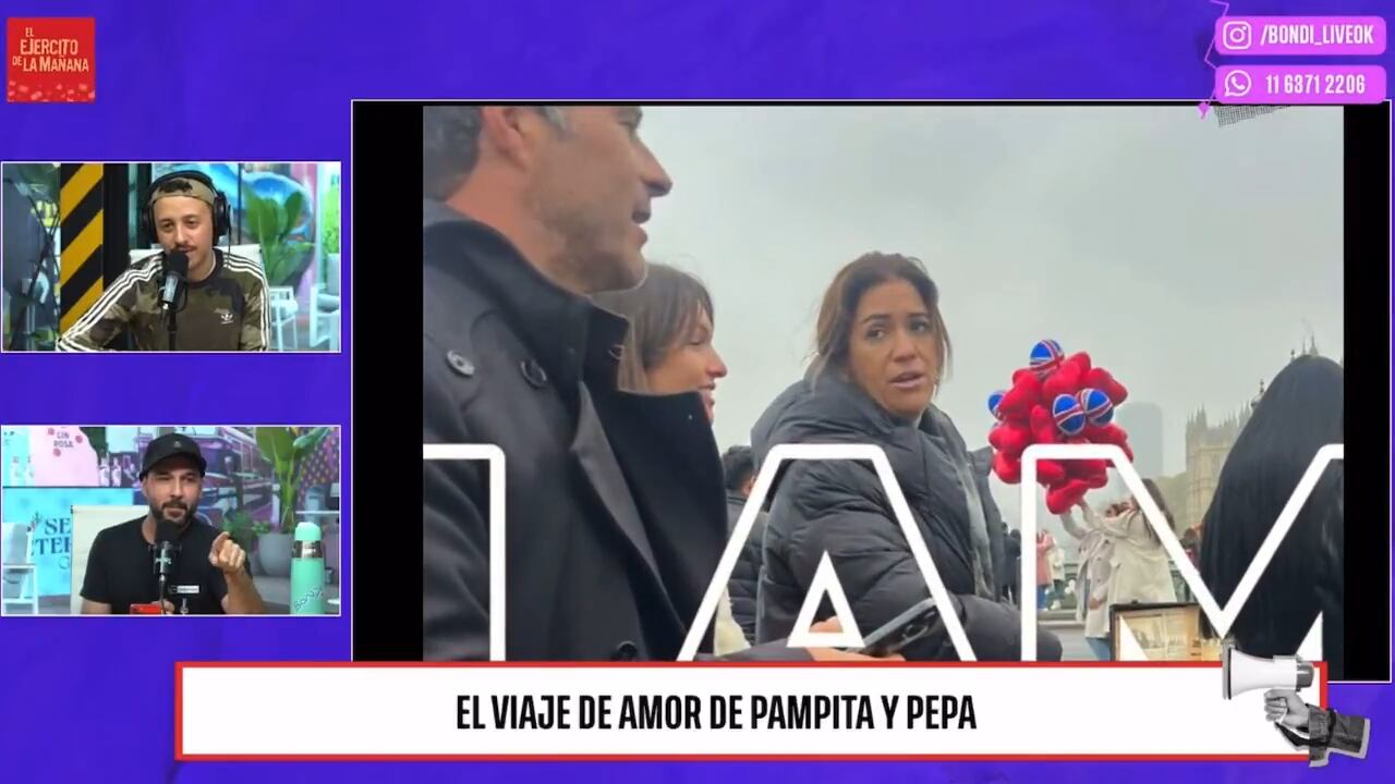 Pampita con Martín Pepa de la mano por Londres.