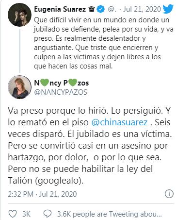 Nancy Pazos contestó los dichos de la China.